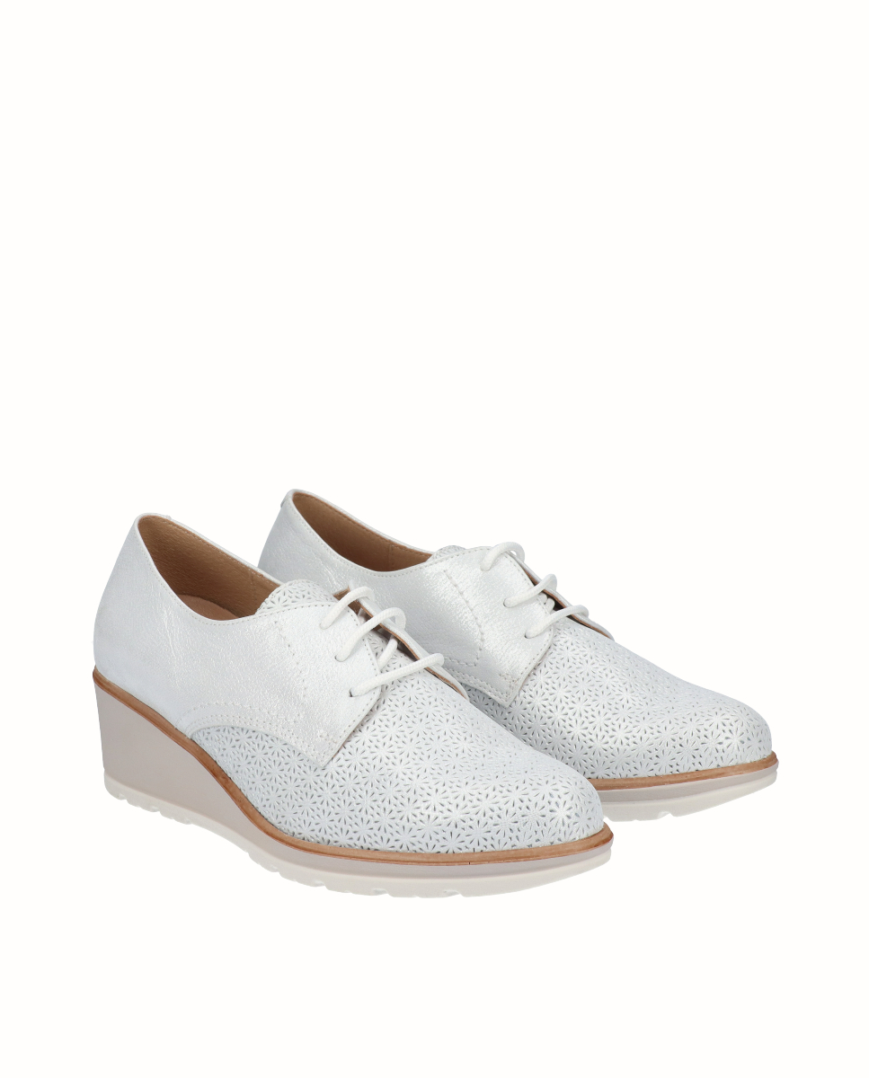 Blucher Astana Plantilla Extraible Picados Blanco- D´CHICAS - Imagen 3