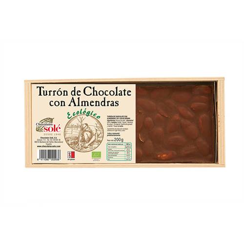 Turrón de Chocolate con Almendras 200g, ChocolateSolé