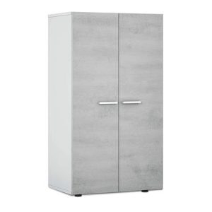 ZAPATERO-ARMARIO 2P 6 BALDAS 103X55X36CM BLANCO/CEMENTO MOMI 0L78160
